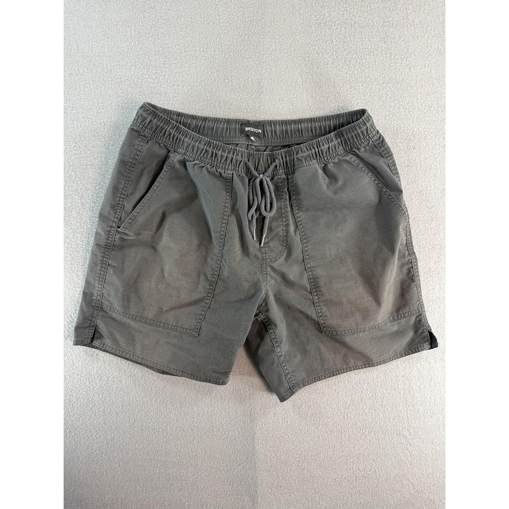 Brixton‎ Shorts Mens M Grey Chino Elastic Waist Stretch 6 Inseam Casual